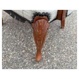 Vintage Queen Anne Style Arm Chair with Leopard Print Material