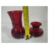 Vintage Anchor Hocking Royal Ruby Red Vases