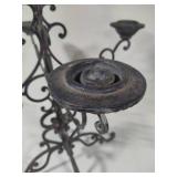 Wrought Iron Candelabra with Artichoke Style Cap