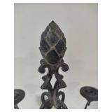Wrought Iron Candelabra with Artichoke Style Cap