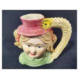 Vintage Girl Head Vase / Planter