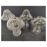 Small Mushroom Glass Vases & Fairy Shelf Sitter