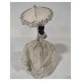 Antique Porcelain Half Doll/Parasol Lamp Topper