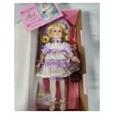 Paradise Galleries "April" Porcelain Doll w/Stand