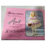 Paradise Galleries "April" Porcelain Doll w/Stand