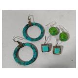 925 Jay King Blue & Green Turquoise Sterling Silver Earrings