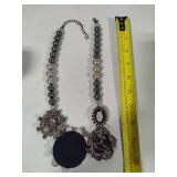 Iman Stone & Beaded Designer Necklace