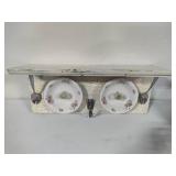 Shabby Chic Vintage Look Shelf w/Hooks