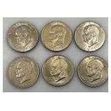 1971 Plain no Mint Mark Eisenhower One Dollar Coins