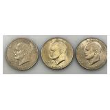 1971 Plain no Mint Mark Eisenhower One Dollar Coins