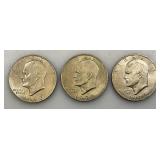 1972 Plain No Mint Mark Eisenhower One Dollar Coins