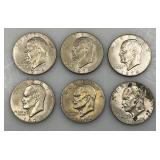 1974 & 74 D Eisenhower One Dollar Coins