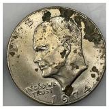 1974 & 74 D Eisenhower One Dollar Coins