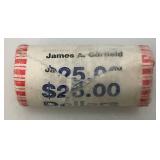 $25.00 Dollar Roll Of Presidential Dollar Coins