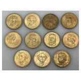 11 Misc. Presidential One Dollar Coins