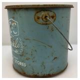 Vintage Metal Coast To Coast Stores Fine Tackle Minnow Bucket (Missing Lid) But Cool Man Cave Item