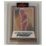 1 Of 1 Leaf Pre-Production Proof "Xavier Thomas Football Card (In Sealed Protective Sleeve)