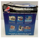 Russel Hobbs Classic Satin  Deluxe Food Slicer With Portion Scale (NIB)