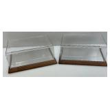 8" x 11" x 4" Acylic Display Cases With Mirrored Acrylic And Wood Base