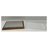8" x 11" x 4" Acylic Display Cases With Mirrored Acrylic And Wood Base