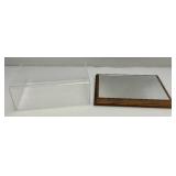 8" x 11" x 4" Acylic Display Cases With Mirrored Acrylic And Wood Base
