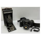 Vintage Cameras Including Kodak And Minolta 7000 Maxxum