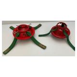 Two Vintage Metal Christmas Tree Stands