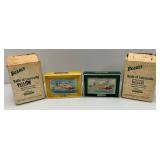 Vintage Collectible Jim Beam Belle Of Louisville Yellow & Green Decanters In Original Boxes