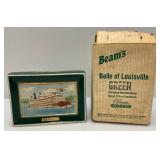 Vintage Collectible Jim Beam Belle Of Louisville Yellow & Green Decanters In Original Boxes