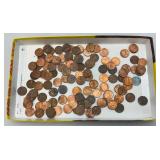 Group of Misc. Unsorted Pennies And Penny Rolls