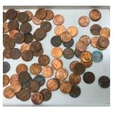 Group of Misc. Unsorted Pennies And Penny Rolls