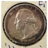 1963 Silver US Proof Quarter With Mirrored Finish And Toning (In Protective Case)