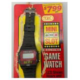 Vintage Miniature Mini Slot Machine Game Watch With Original Card