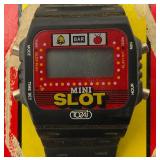 Vintage Miniature Mini Slot Machine Game Watch With Original Card