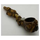 Unique handcarved Vintage Wooden Pipe