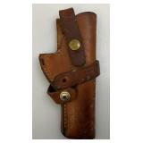 Misc. Gun Related Items Including JC Higgins Gun Cleaning Kit, Leather Holsters And More