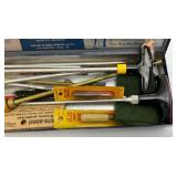 Misc. Gun Related Items Including JC Higgins Gun Cleaning Kit, Leather Holsters And More