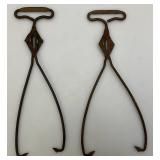 Vintage Wooden Fruit Crates And Ice Tongs