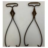 Vintage Wooden Fruit Crates And Ice Tongs