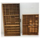16 1/2" x 21 3/4" And 16 5/8" x 31 1/4" Vintage Wooden Printers Trays