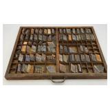 16 1/2" x 21 3/4" Vintage Wooden Printers Tray With  Typeset