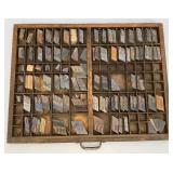 16 1/2" x 21 3/4" Vintage Wooden Printers Tray With  Typeset
