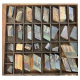 16 1/2" x 21 3/4" Vintage Wooden Printers Tray With  Typeset