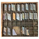 16 1/2" x 21 3/4" Vintage Wooden Printers Tray With  Typeset