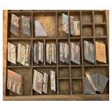 16 1/2" x 21 3/4" Vintage Wooden Printers Tray With  Typeset