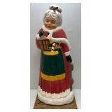 Vintage 37" Miss Santa Claus Blow Mold With Wood Base