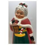 Vintage 37" Miss Santa Claus Blow Mold With Wood Base