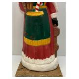 Vintage 37" Miss Santa Claus Blow Mold With Wood Base
