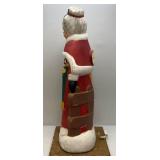 Vintage 37" Miss Santa Claus Blow Mold With Wood Base