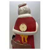 Vintage 37" Miss Santa Claus Blow Mold With Wood Base